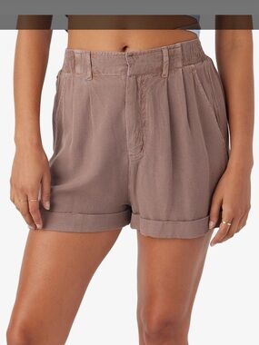 O’Neill Women's Relaxed Roll-Cuff Shorts in Taupe